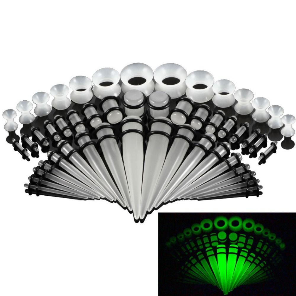 50Pcs Acrylic Ear Gauge Kit 14G-00G Ear Taper Ear Dilation Ear Stretching Kit Unisex