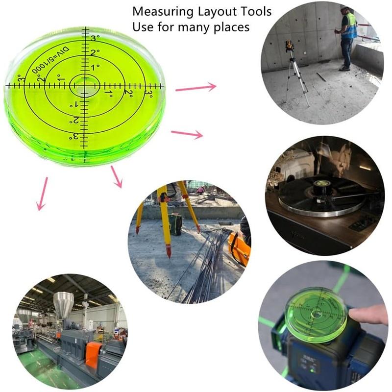 Bublinová vodováha 60 x 12 mm Stupněm označený povrch Kruhová vodováha Kruhové vodováhy Nástroje na měření bublinek