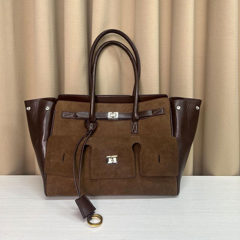 Bolso de Cuero de Alta Calidad para Mujer Genial Motocicleta Hebilla Cuadrada Platino Simple Versátil Gran Capacidad Viaje Bolso de Hombro