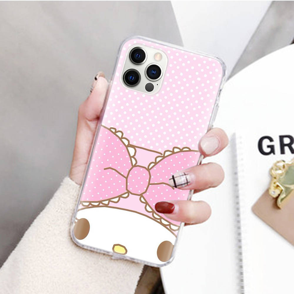 JZ4 My Melody Transparent Case for Samsung A04 A14 A23 M33 M53 Realme 10 9 C35 C55 VIVO Y02 X80 Infinix Hot 30 Note 11 Tecno Spark 8P Pro