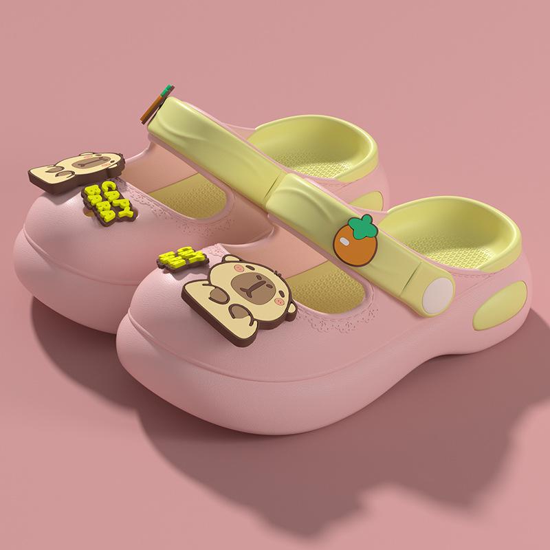 EVA Children's Slippers Kapibara Girl Mary Jane Cartoon Summer Girls Outdoor Wear Non-slip Sandals Breathable