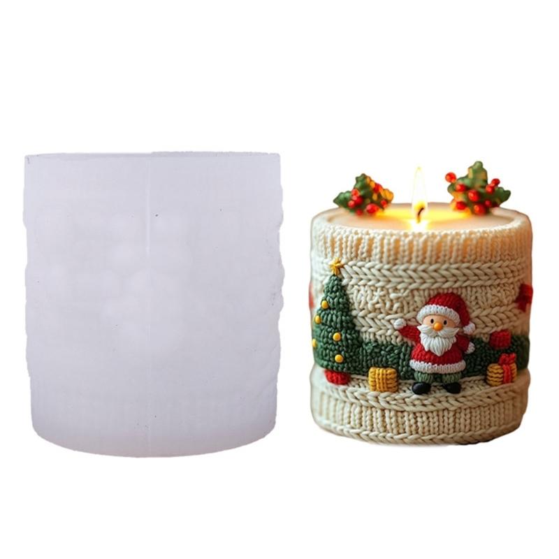 Candle Mold,Christmas Silicone Mold for Candle Making Santa Candle Mold for DIY Handmade Soap,Aromatherapys Candle