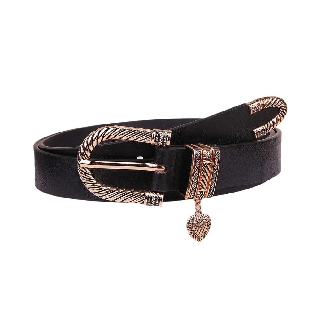Fashion Leather Belt With Heart Pendant For Casual Outfits