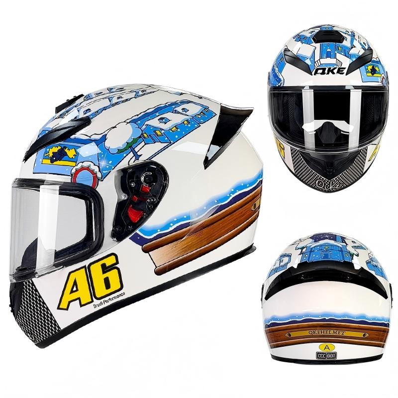 Full Face Motorcycle Helmet Lightweight ABS Riding Helmet All Seasons Ventilated Helmet S-3XL S