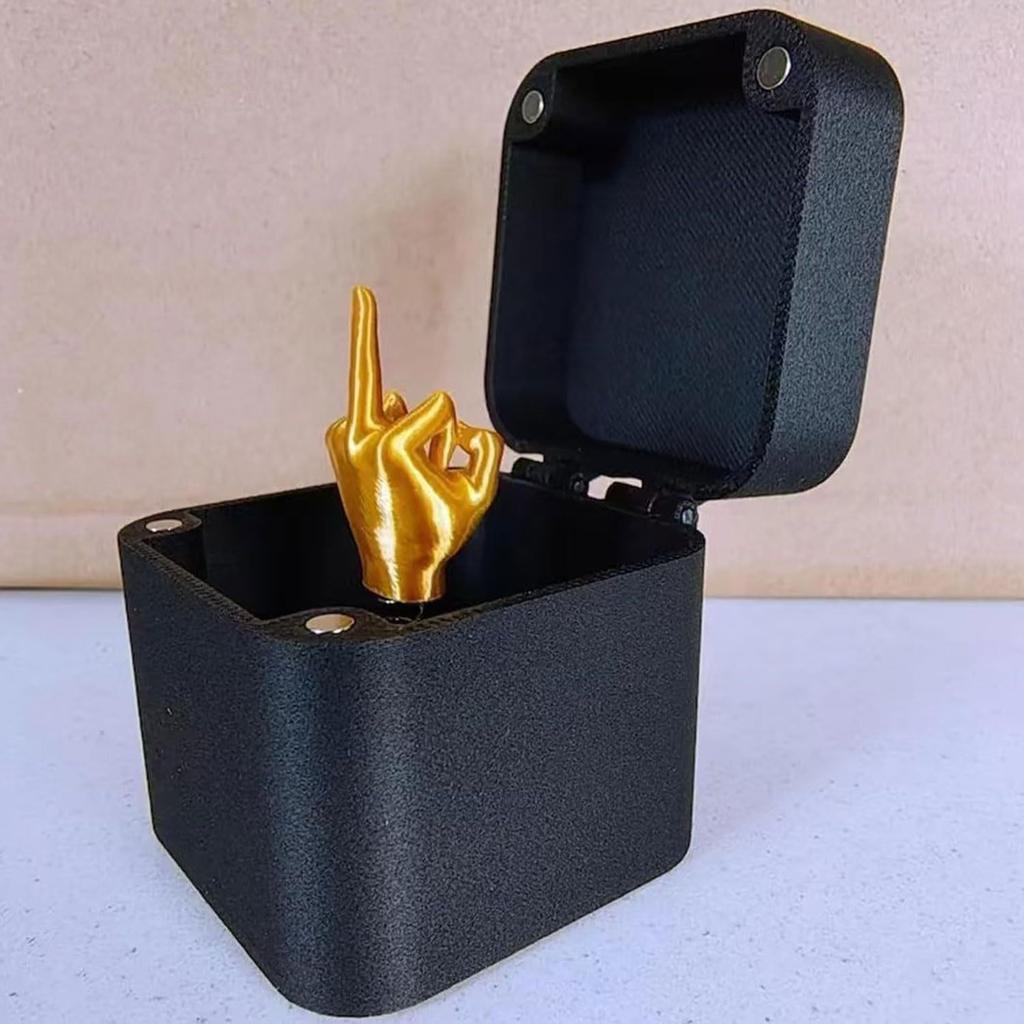 Neuer Mittelfinger in der Box Lustige 3D-Druck Mittelfinger Weihnachtsgeschenkboxen Valentinstag Liebe Rose Geschenkbox Familienspiel Geschenke