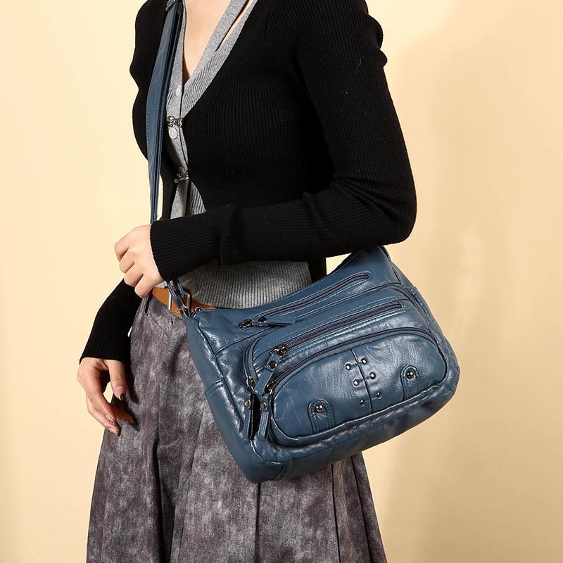 Women's Crossbody Bag Vintage Multi-Layer Shoulder Bag