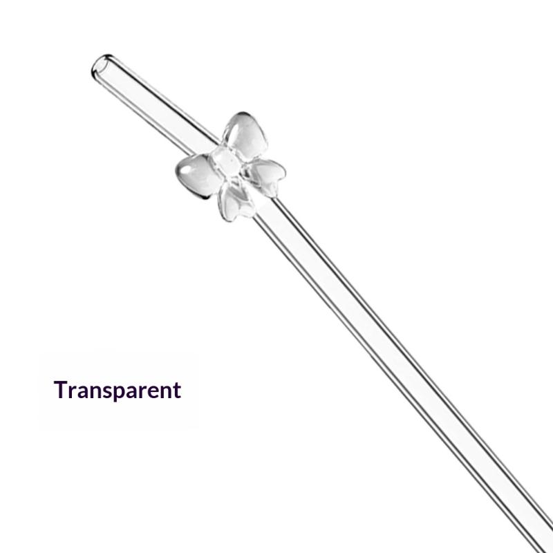 1Pc 8Mm Glass Straw, Reusable Drinking Straws Cute Butterfly Heat-Resistant Straw For Festival Party Wedding Cocktail Bar Beachs