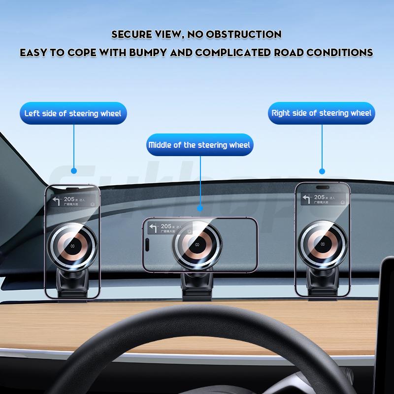 Futhope Wireless Charge Holder Stable Phone For Tesla Model Y Model 3 2018-2023 Air Outlet 180 ° Rotation Universal GPS Stand