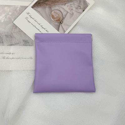Gift Purpose PU Leather Mini Cosmetics Bag Automatic Closure Portable Makeup Pouch Mini Simple Earphone Bag Women