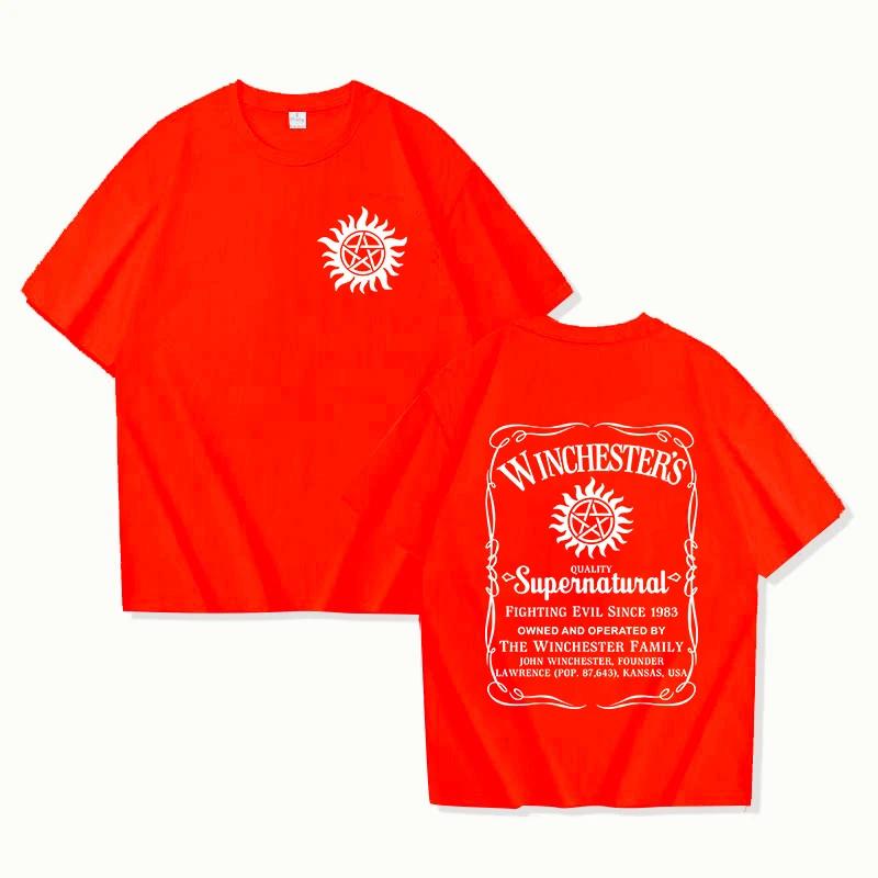 Hot Supernatural Print T Shirt Summer Fashion Casual Short Sleeve Round Neck Tops UnisexUnisexs TShirts