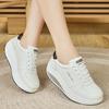 Women Platform Casual White Leather Elevator Shoes Thick Sole Height Increase Sneakers