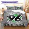Hannover 96 Bettwäsche mit individuellem Namensmuster, Steppdecken-Set, Bettbezug, Kissenbezug, Heim-Geburtstagsgeschenk(1 Bettbezug + 2 Kissenbezüge, ohne Füllung)