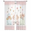 Easter Bunny Watercolor Flower Plaid Tulle Curtains For Living Room Sheer Curtain For Bedroom Kitchen Blinds Voile Curtains