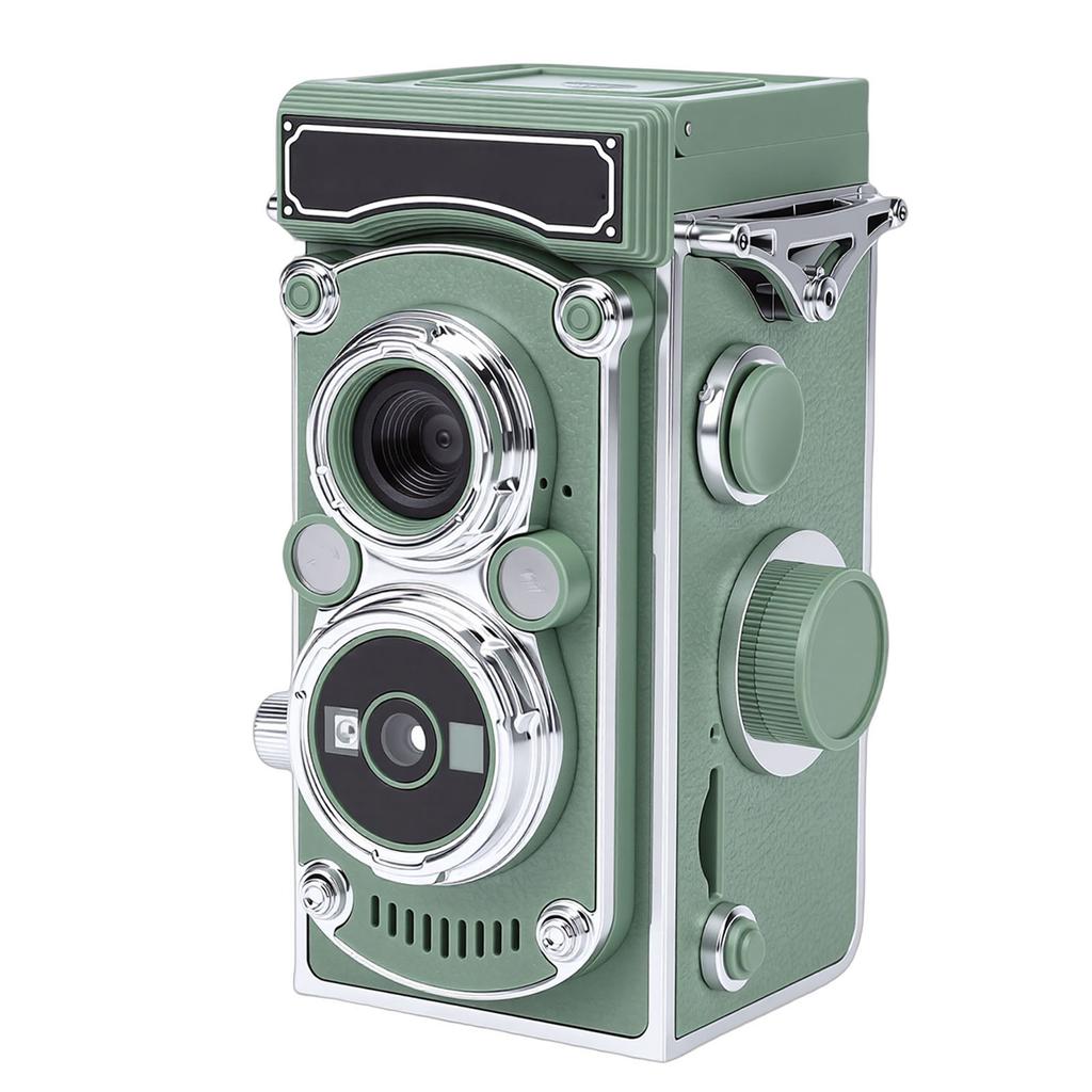 Vintage Digital Camera Portable TLR Style Retro 2.7K Video 24MP Autofocus Vlog Camera Manual Joystick for Beginners