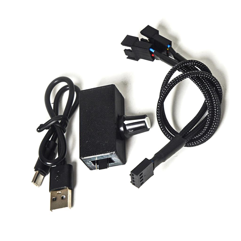 Einstellbarer PC-Lüftergeschwindigkeitsregler USB auf 4Pin Adapterkabel DC5V auf 12V Stromwandler mit 2/3-fach Splitter