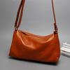 Bolsa Feminina de Couro Genuíno Transversal de Ombro Casual Pequena Bolsa Simples de Couro Macio