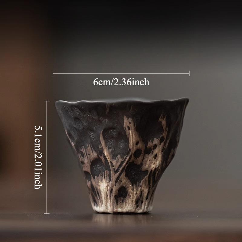 

50ml Coarse Pottery Tea Cup Household Japanese Wabi Sabi Style Lotus Tea Cup Kung Fu Teaset Small Tea Cup Drinking Utensils 50ml