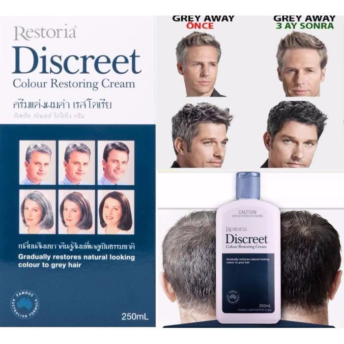 Restoria Discret 250ml | Crème Colorante Restaure La Couleur Naturelle Des Cheveux Gris | Convient Pour Homme Et Femme