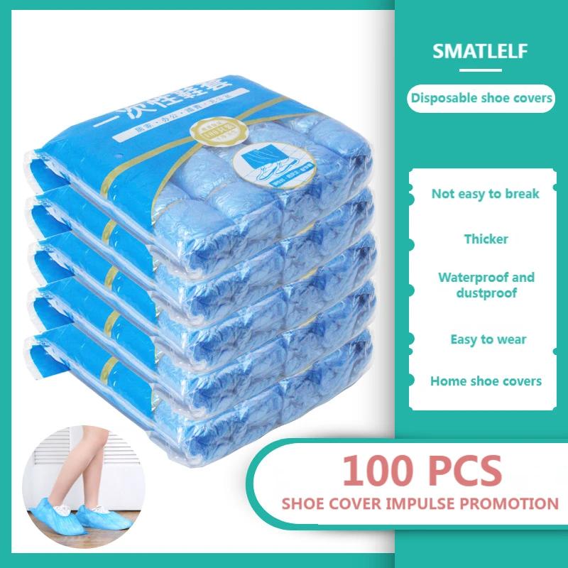 100Pcs/Set Plastic Disposable Shoe Cover Rain Boots Cover For Women Men Sneaker Protector Outdoor Rainy Day Overshoes Accessorie