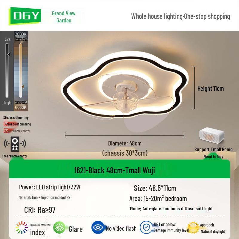 Modern Smart Ceiling Fan Light for Bedrooms, Restaurants & Children's Rooms - Cloud Design L263