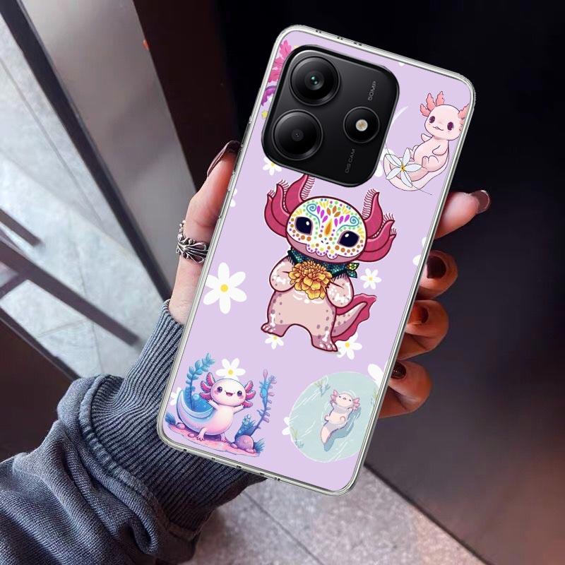 Süßes Axolotl Kawaii Handyhülle Für Xiaomi Redmi Note 15 14 14S 13 12S 12 Pro Plus 11S 11 10S 10 4G Hülle 11E 11T 5G Druck Fundas