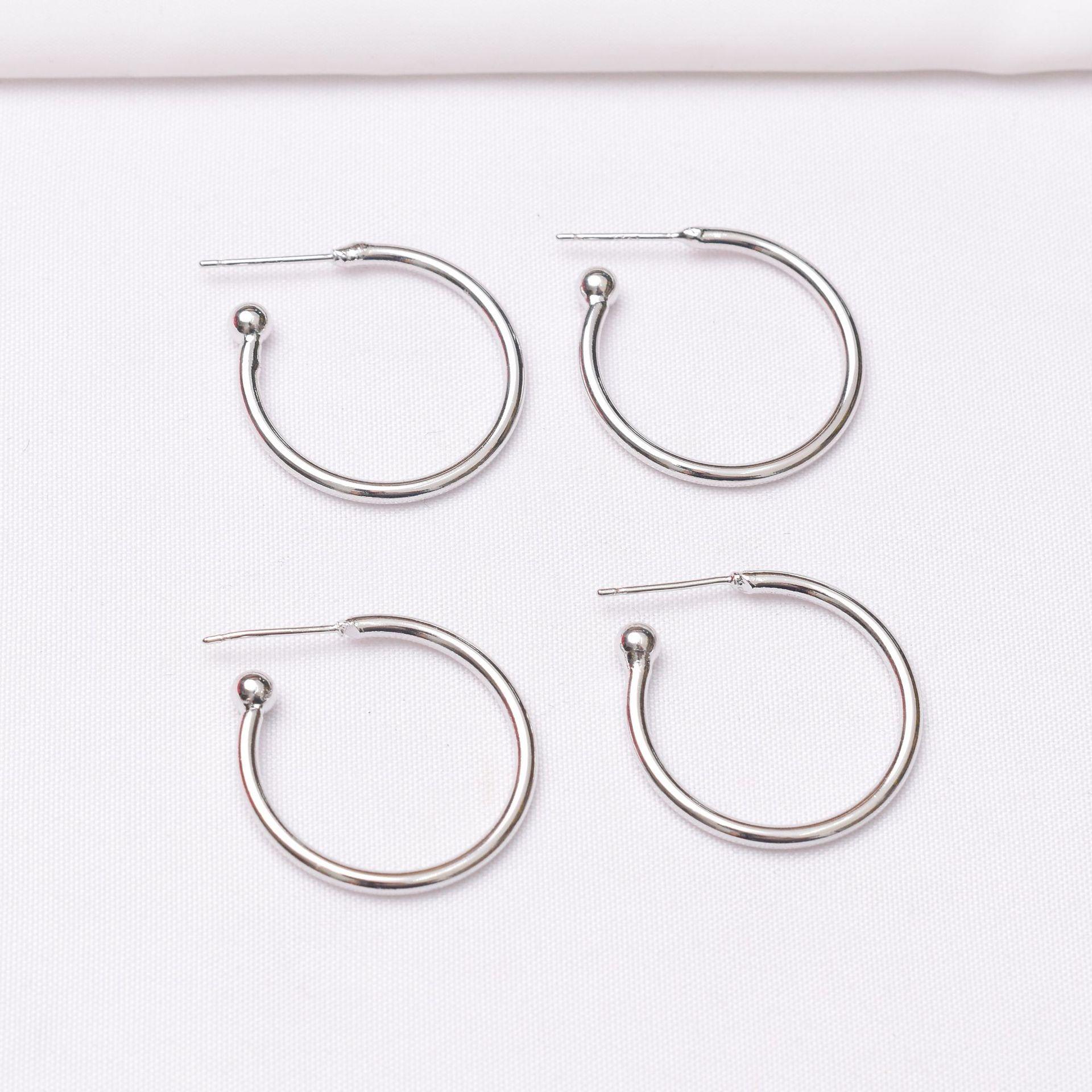 

10 шт. Сохраняющие цвет 14-каратные золотые иглы в форме буквы С из стерлингового серебра 925 пробы, модные сферические полукруглые аксессуары для ювелирных изделий своими руками D22 20mm outer diameter