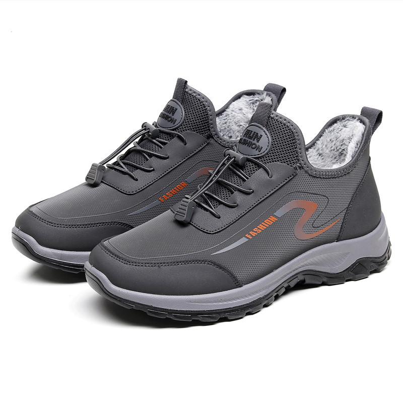 Men's Winter Velvet-Lined Non-Slip Casual Shoes for Middle-Aged and Elderly