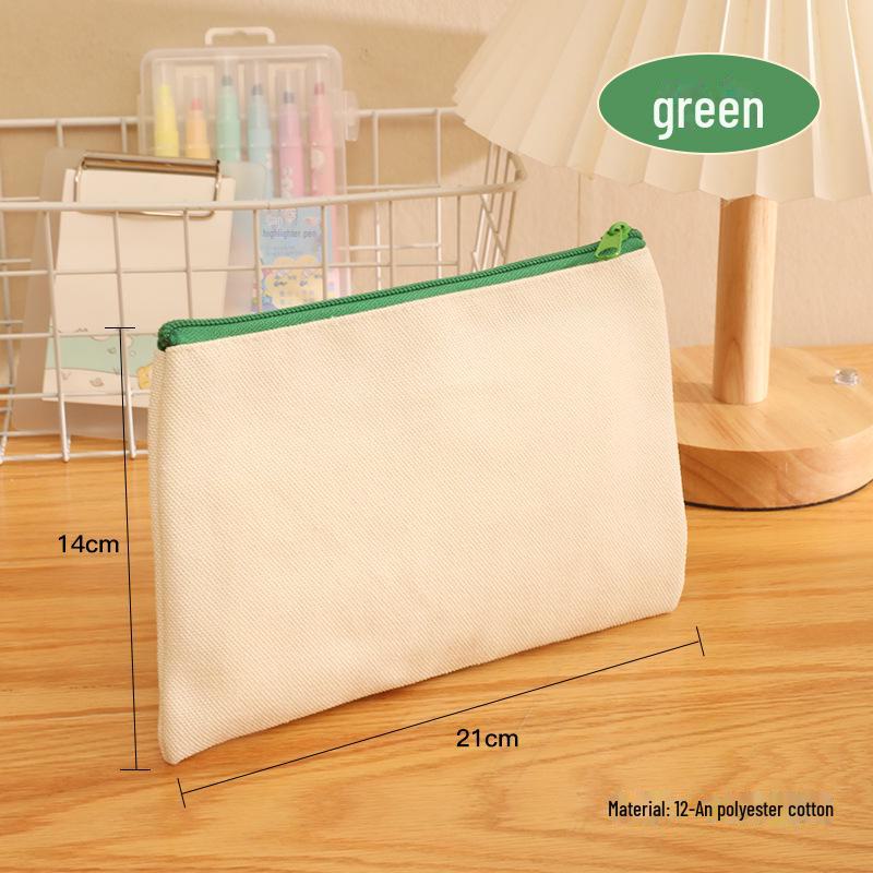 DIY Hand-Painted Zipper Pouch - Customizable Logo Cosmetic & Pen Storage Bag