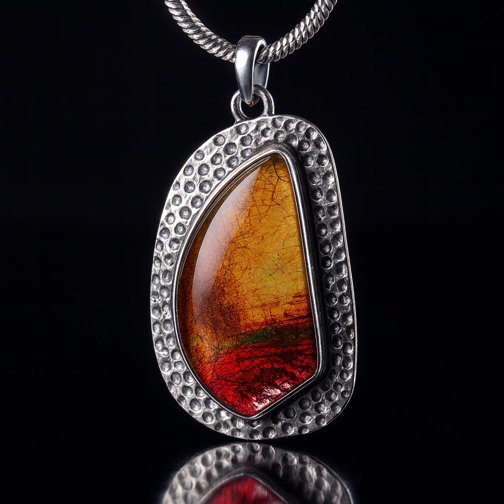 Natural Opal Pendant 45 ct Multicolor Fancy Cut 925 Sterling Silver October Birthday Birthstone