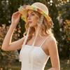 Nylon Sun Protection Straw Hat Lightweight Fisherman's Hat Lace Trim Large Brim Hat  Vacation