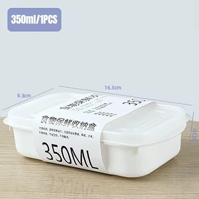 Kitchen Storage Refrigerator Food Storage White Containers Fresh Box Containers Kitchen Storage Food Sealed Kitchen Organizer 350ml