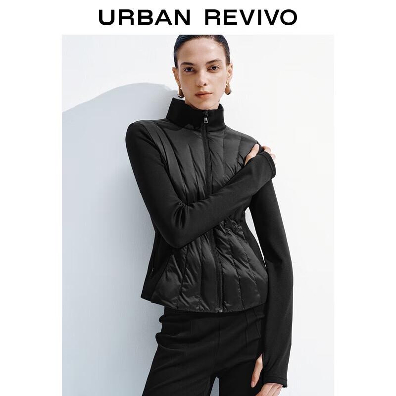 

Женская зимняя стеганая куртка пуховик с воротником-стойкой и приталенным силуэтом XS