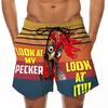 Men Drawstring Casual  Printed Beach Work Casual Trouser Shorts Pants