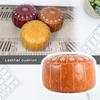 Nordic Style Moroccan Artificial Leather Pouf Craft Mandala Embroidery Ottoman Cover Footstool Round Unstuffed Cushion Cover