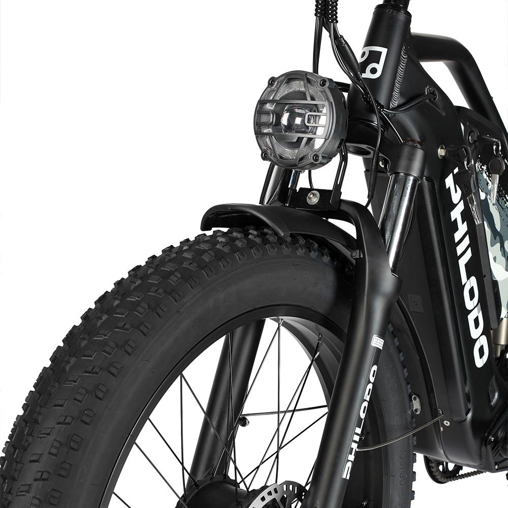 Electric Bicycle Philodo Jumbo 1500Wx2 Peak Motor 26" Fat Tire Full Suspension Electric  Bike For Adults 48V 46AH Dual Hydraulic Brake Max Load 150kg