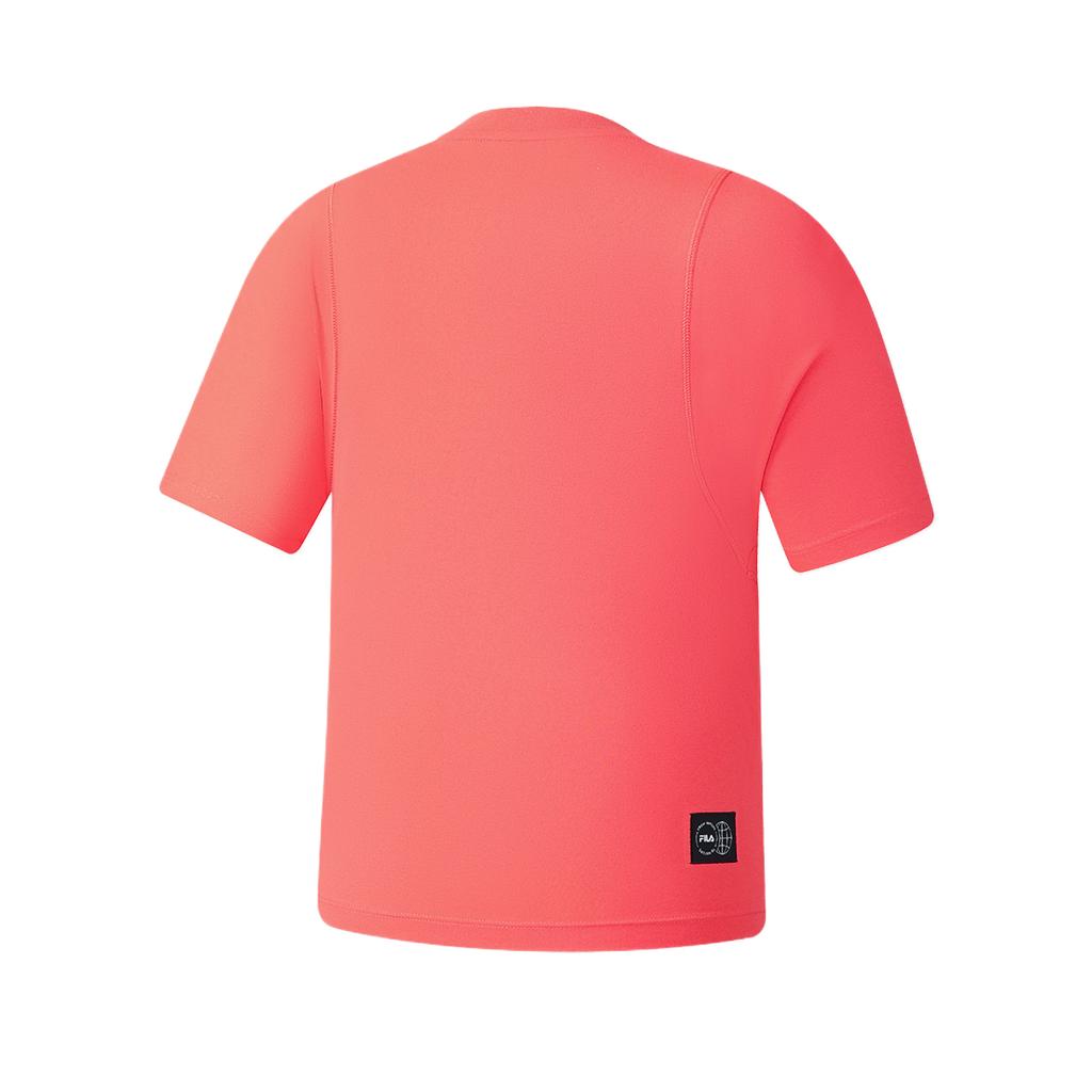 FILA Explorer Solid Color Pullover Short Sleeve Regular T-Shirt Women Tops A11W627103F-PK