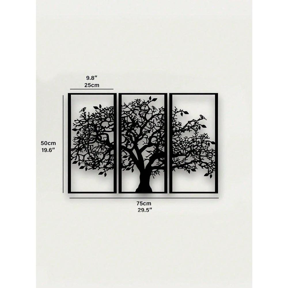 

3-Piece Tree of Life Metal Wall Art, Spiritual Iron Decor for Living Room Bedroom, Nature Inspired Bohemian Hanging for Home разноцветный