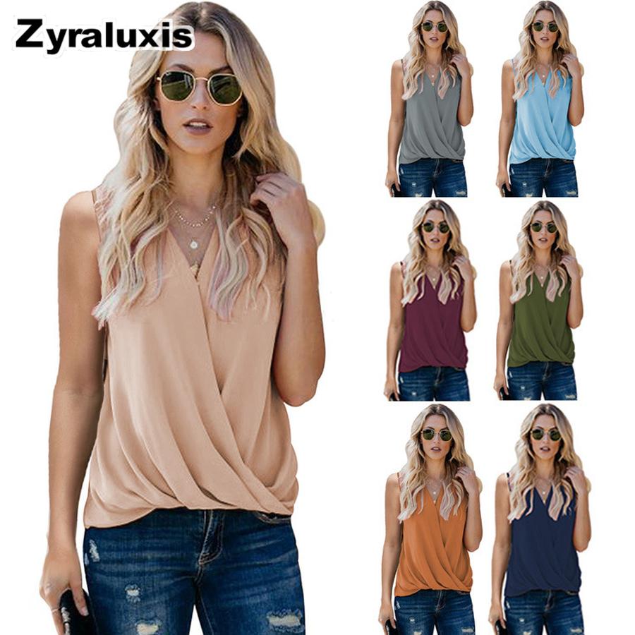 Women's Summer Vest, Back Strap New Solid V-Neck Cami Top for Women