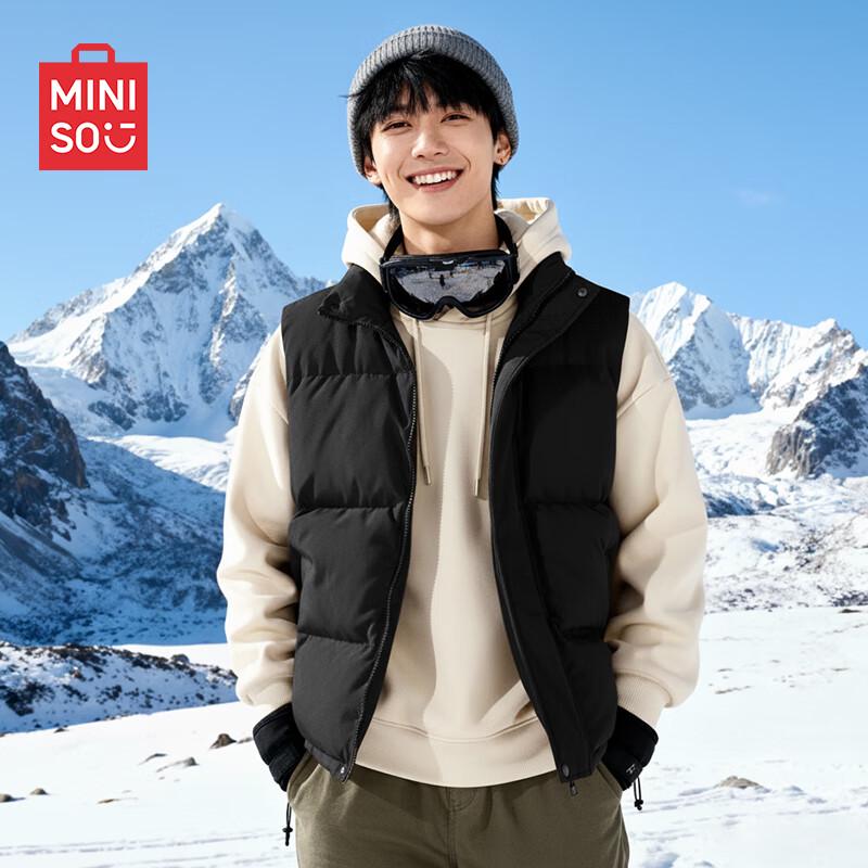 MINISO Herr Vinterväst med Fleecefoder och Ståkrage