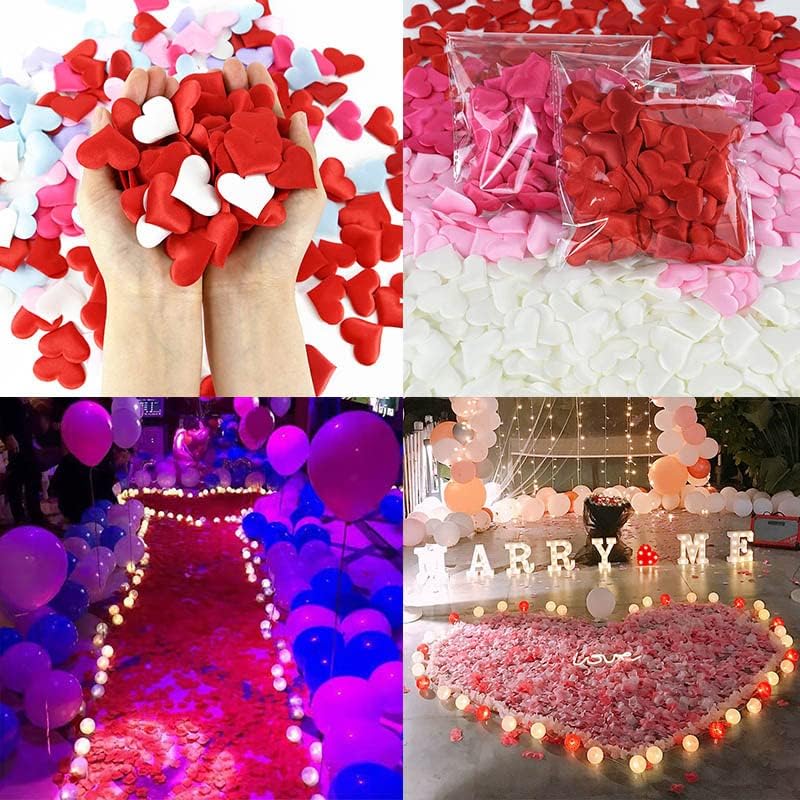 AKOAK 100 Pcs Love Heart Shaped Sponge Petals Handmade DIY Petal Birthday Table Wedding Party Supplies Decoration (Rose red)