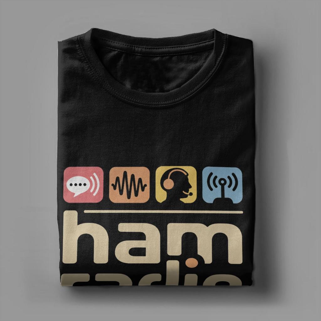 Herren Ham Radio Operator Amateurfunk T-Shirts Reine Baumwolle Kleidung Lustige Kurzarm Rundhals T-Shirts Übergrößen T-Shirts