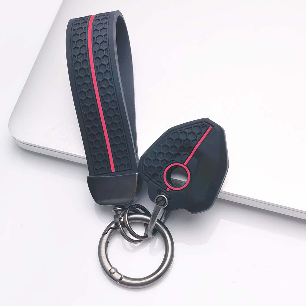 Key Holder Cover for CFMOTO 1-Button with Keychain Anti-Scratch Anti-Shock Keychain Holder Soft Silicone Motorcycle Key Protective Cover with keychain