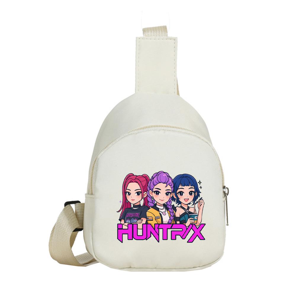 Cartoon Anime K-Pop Demon Hunters Printed Kawaii Chest Pack for Boy Girl Shoulder Bag Student Portable Crossbody Pouch Christmas Gift