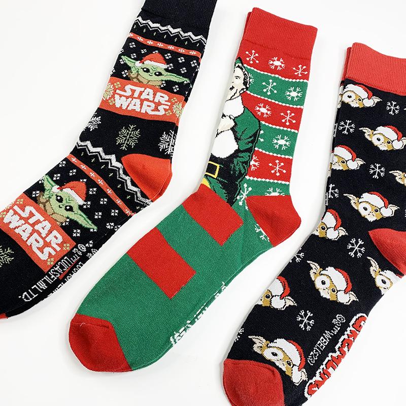 Calcetines Navideños de Media Caña de Yoda - Calcetines de Punto de Algodón Modernos para Hombres y Parejas