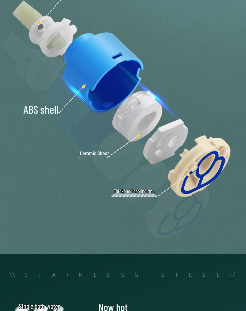 304 Stainless Steel Rotatable Kitchen Faucet with Anti-Splash and Hot/Cold Features