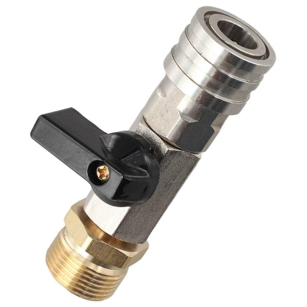 Brass Material Quick Connector 1/4 Inch Hose Switch Efficient Shut-Off Valve Automotive Use