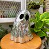 Halloween Glass Mosaic Mirror Ghost Reflective Ornament Handcrafted Figurine For Home Decor Living Room Office Display