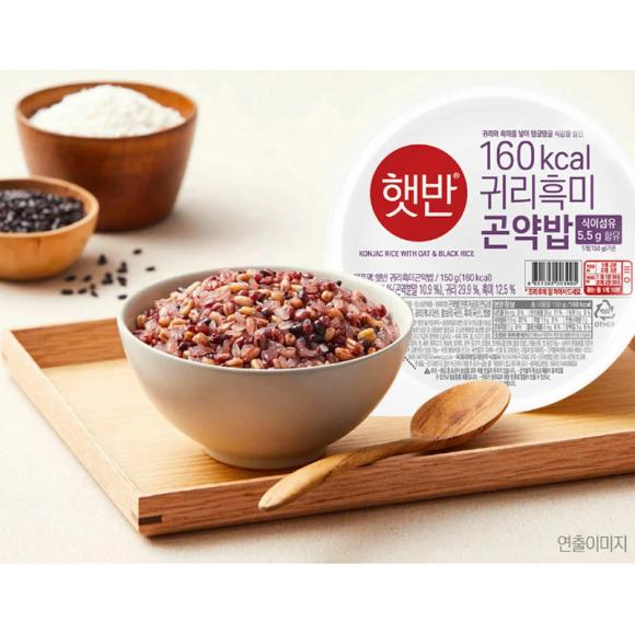 CJ Microwaveable Instant Cooked Rice Hetban - Black Rice, Oats & Konjac Rice 150g (3 Options)