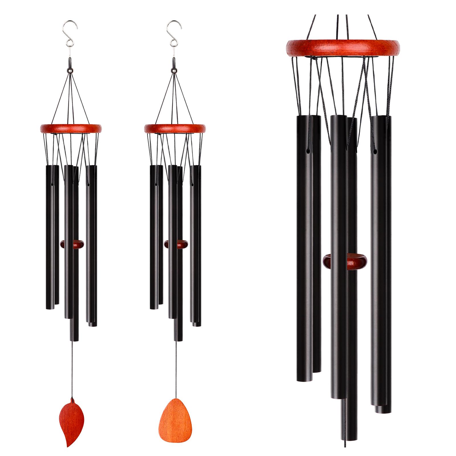 

2Pack Large Aluminium Wind Chimes 27 To Create A Zen Atmosphere Suitable For Outdoor Garden Patio Decoration Classic Black Wind 1