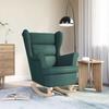 VidaXL Rocking Chair Dark Green 74x90x102 Cm Fabric, Chair, Lounge Seat, Rocker, Lounge Chair 4016924